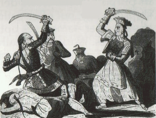 Zheng Yi Sao battling several assailants